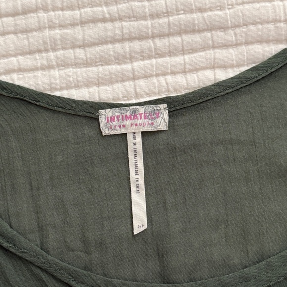 Free People Low Back Swing Tank Top in Green (Size Small) - Picture 6 of 7